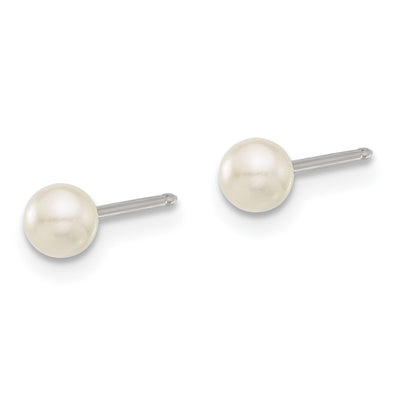 Inverness Stainless Steel Glass Pearl Post Earrings
