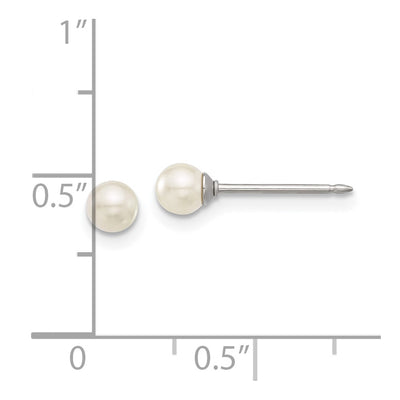 Inverness Stainless Steel Glass Pearl Post Earrings