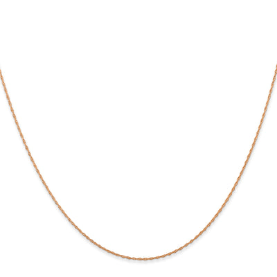 14K Rose Gold Carded . Cable Rope with Spring Ring Clasp Chain, 13 x 0.5mm
