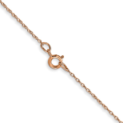 14K Rose Gold Carded . Cable Rope with Spring Ring Clasp Chain, 13 x 0.5mm