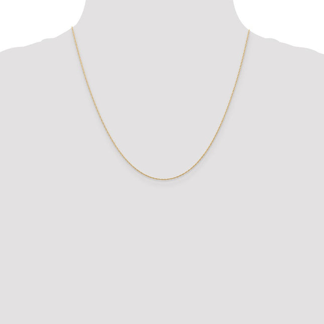 14K Rose Gold Carded . Cable Rope with Spring Ring Clasp Chain