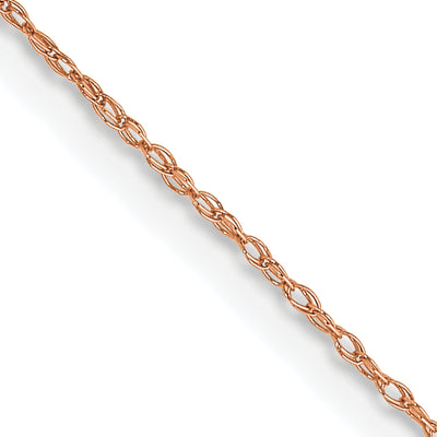 14K Rose Gold Carded . Cable Rope with Spring Ring Clasp Chain, 13 x 0.5mm