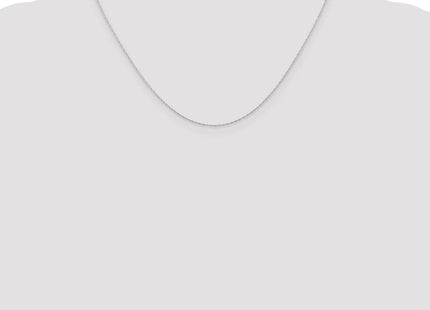 14K White Gold Carded . Cable Rope with Spring Ring Clasp Chain (Style 5RW-18)