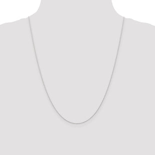 14K White Gold Carded . Cable Rope with Spring Ring Clasp Chain (Style 5RW-24)