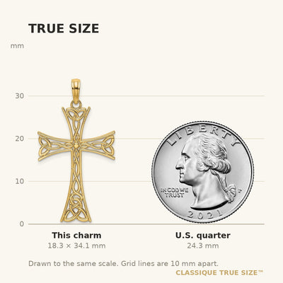 14K Polished Celtic Knot Cross Charm