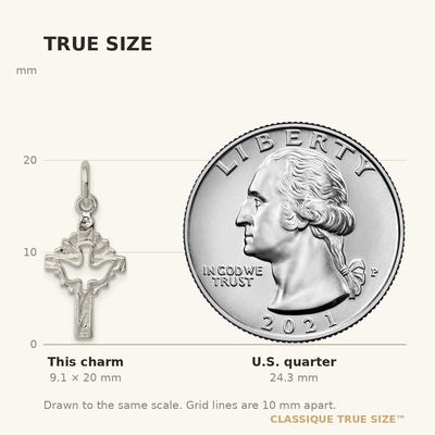 Sterling Silver Dove Cross Charm