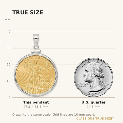 Wideband Distinguished Coin Jewelry 14kw Diamond-cut Screw Top Mounted 1/2oz American Eagle Coin Bezel Pendant