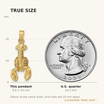 14K Moveable Lobster Pendant