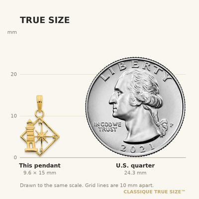 14K Lighthouse Compass Pendant