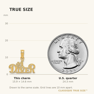 14K #1 DIVER Charm