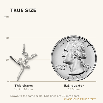 14K White Gold Polished 3-D Ballerina Charm