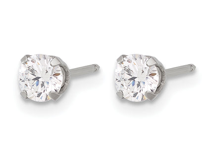 Inverness Stainless Steel CZ Post Earrings
