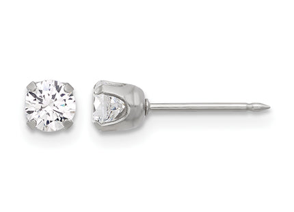 Inverness Stainless Steel CZ Post Earrings