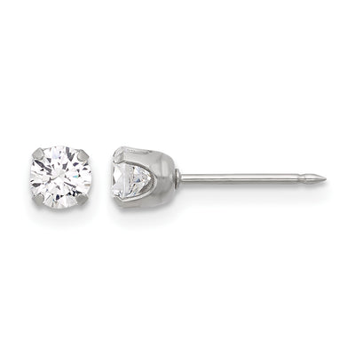 Inverness Stainless Steel CZ Post Earrings