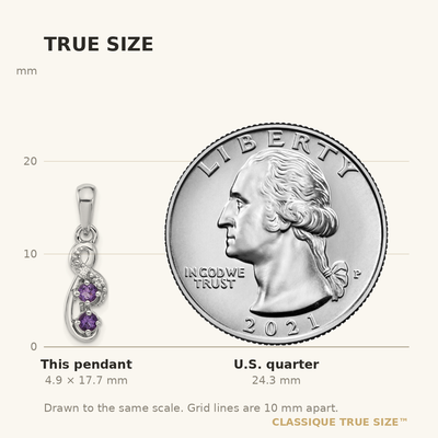 Sterling Silver Rhodium-plated Amethyst and CZ Swirl Pendant