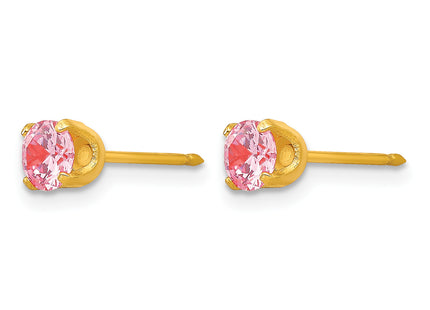 Inverness 14k Pink CZ Post Earrings