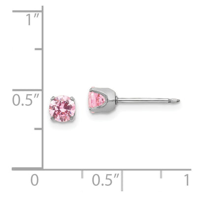 Inverness 14K White Gold Pink CZ Earrings