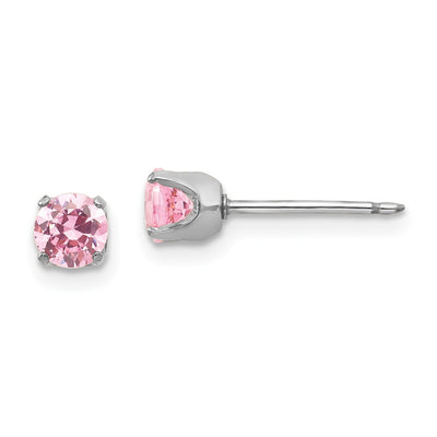 Inverness 14K White Gold Pink CZ Earrings