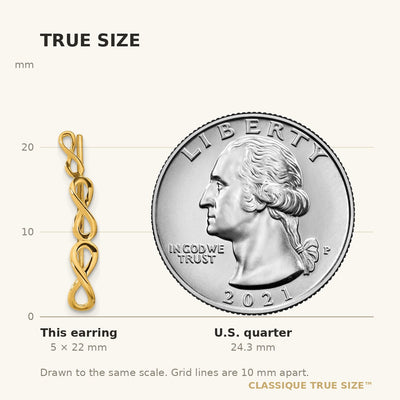 14K Gold Polished Infinity Ear Climber Earrings