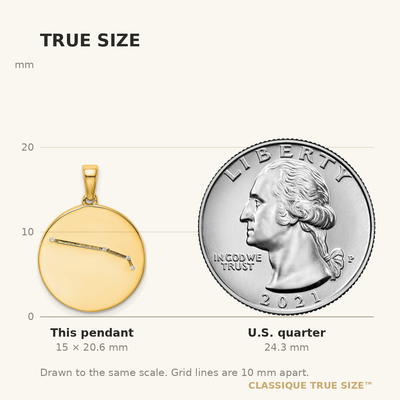 Sterling Silver Gold-plated & CZ Aries Zodiac Pendant