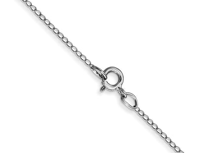 14K white gold curb link chain, another view