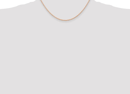 14K Rose Gold Carded . Cable Rope with Spring Ring Clasp Chain (Style 6RR-16)