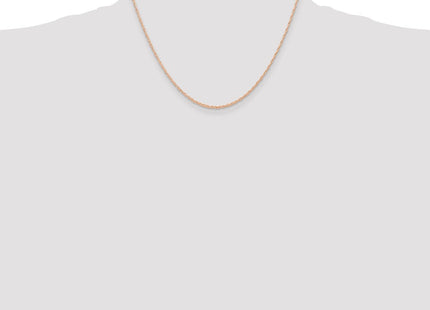 14K Rose Gold Carded . Cable Rope with Spring Ring Clasp Chain (Style 6RR-18)