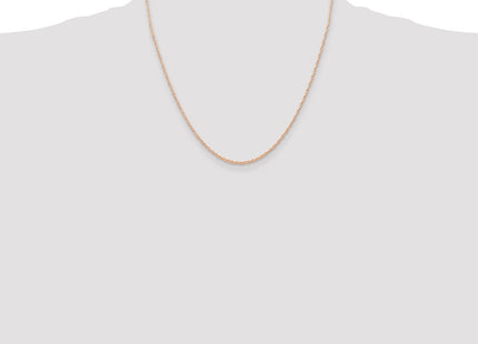 14K Rose Gold Carded . Cable Rope with Spring Ring Clasp Chain (Style 6RR-20)