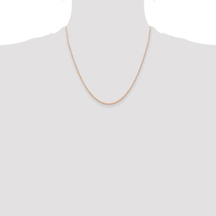 14K Rose Gold Carded . Cable Rope with Spring Ring Clasp Chain (Style 6RR-20)