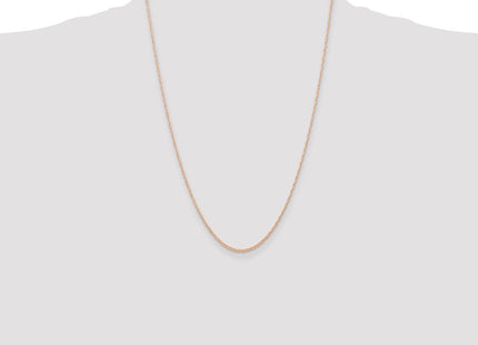 14K Rose Gold Carded . Cable Rope with Spring Ring Clasp Chain (Style 6RR-24)