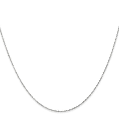 14K White Gold Carded . Cable Rope with Spring Ring Clasp Chain, 13 x 0.6mm