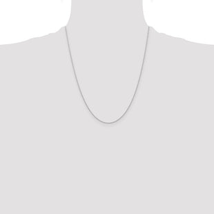 14K White Gold Carded . Cable Rope with Spring Ring Clasp Chain (Style 6RW-22)