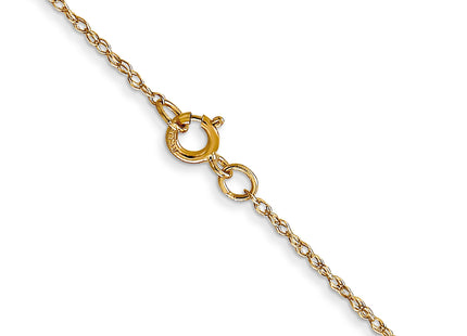 14K Carded . Cable Rope with Spring Ring Clasp Chain, 13 x 0.6mm