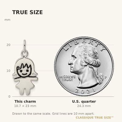 Sterling Silver Enameled Girl Charm