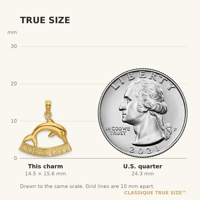 14K OCEAN CITY Dolphin Charm