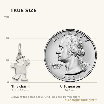 14K White Mini Boy Kiss Charm