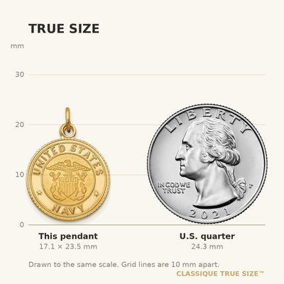 14K U.S. NAVY Insignia Disc Pendant