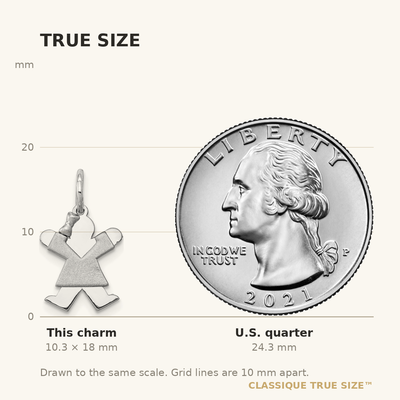 14K White Mini Girl Joy Charm
