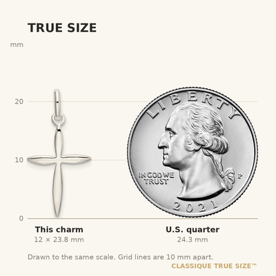Sterling Silver Polished Passion Cross Charm