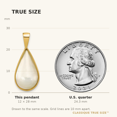14K White Teardrop Saltwater Mabe Pearl Pendant