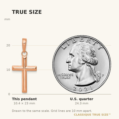 14K Rose Gold Small Cross Pendant