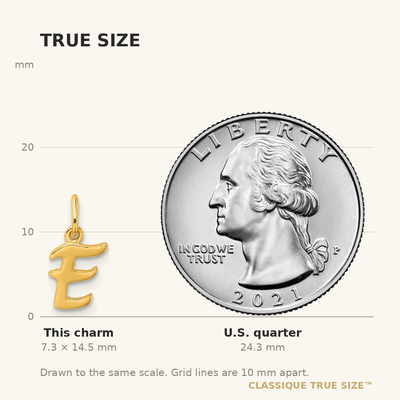 Sterling Silver Gold-tone Polished Letter E Initial Charm