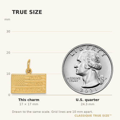 14K God Bless America Flag Charm