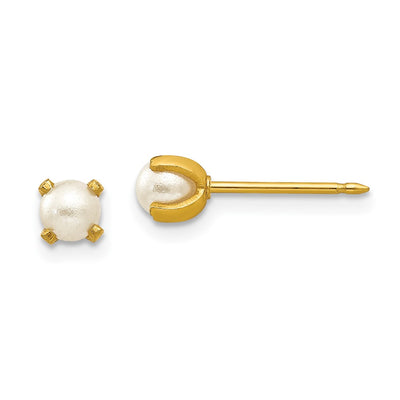 Inverness 14K Simulated Pearl Earrings