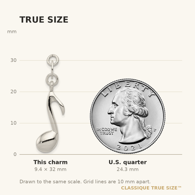 Sterling Silver Polished Music Note Charm