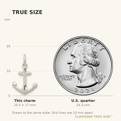 Sterling Silver Anchor Charm, 17 x 15mm