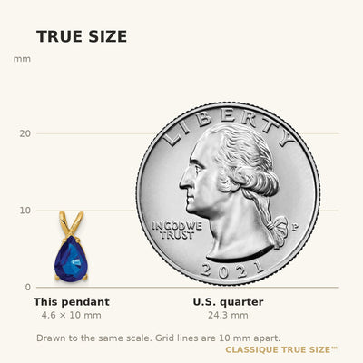 14K Pear Sapphire Pendant