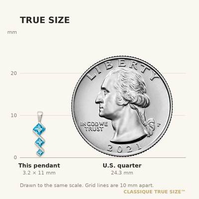 Sterling Silver Polished Blue Topaz Pendant and Post Earrings Set