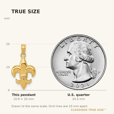 14K Small Fleur-De-Lis Pendant