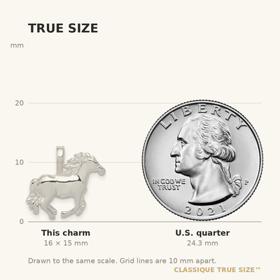 Sterling Silver Horse Charm, 15 x 18mm